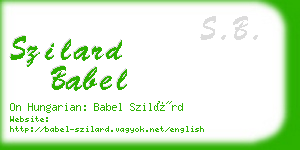 szilard babel business card